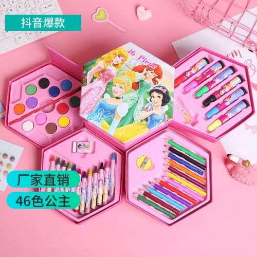 Disney Frozen Mickey Princess Childrens Painting Set Watercolor Pen Combination Boys and Girls Birthday Gift School Supplies
