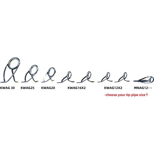 NooNoo KW guide kit 1set (8 pcs) Silver Black & Gun smoke color frame with Alconite ring Carp/Surf /B Rod Repair rod building