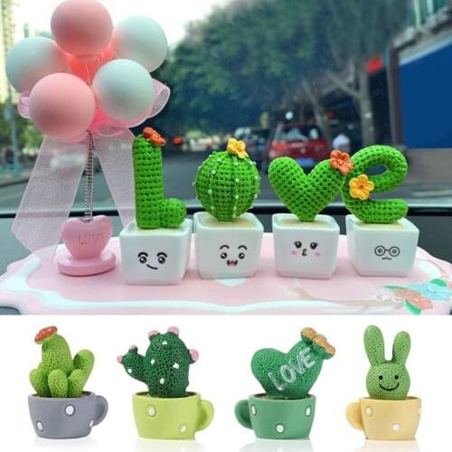 DIY Mini Sculpture Cactus Flower Figurines Cactus Miniatures Micro Landscape Figurine Micro Ornaments Dollhouse Supplies