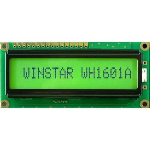 WH1601A WINSTAR Character LCD Display Module is made of 16 x 1 dots matrix, screen green backlight new and original
