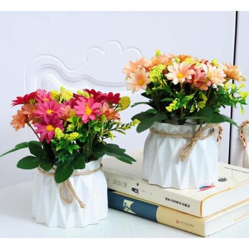 Nordic style plastic vase artificial flower set decoration Han chrysanthemum plant potted bonsai home table decoration