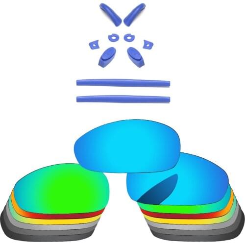 PapaViva Polarized Replacement Lenses and Blue Rubber Kit for Authentic Juliet Sunglasses Frame - Multiple Options