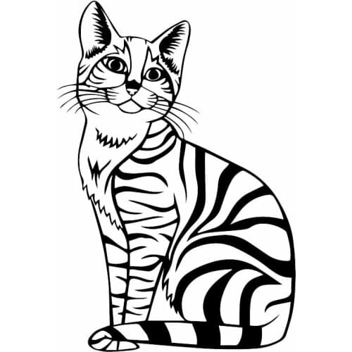 Cute Kitten Pet Animal Decals High Quality Car Window Decoration Personality Pvc Waterproof Decals Black/white, 18cm*12cm