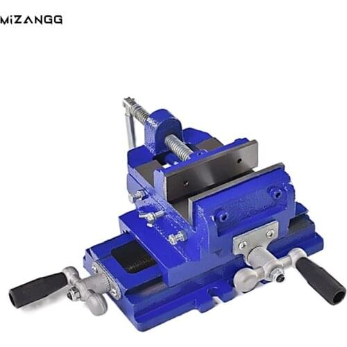 Two-Way Movement Bench Drill Operating Platform Flat Tongs Precision Bench Vise Clamp Tool Heavy Duty Cast Iron Plain Vice