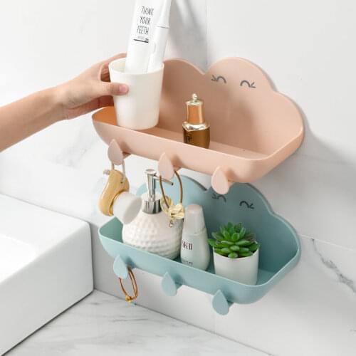 Organizer Bathroom Accessories Hook Soap Holder Cosmetic Storage Box Wall-mounted Shower Toilet Storage Box Plastic Free Punch