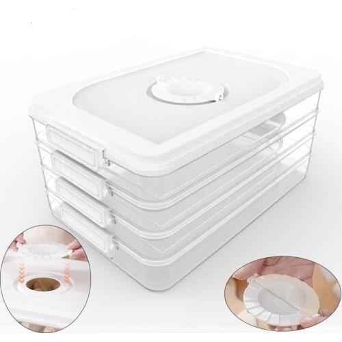 Refrigerator Fresh-keeping Tray Can Be Stacked Kitchen Food Storage Box DIY Dumpling Mold Kitchen Two-in-one Storage Container