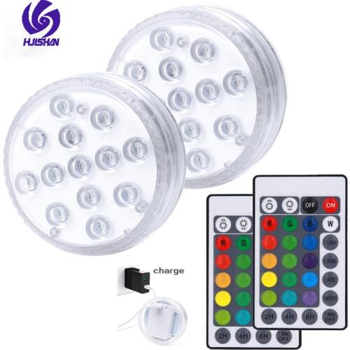 Rechargeable 13 Led Pool Light Underwater Magnetic Submersible Led Lights Waterproof Swimming Pool Fish Tank Pond Light RGB