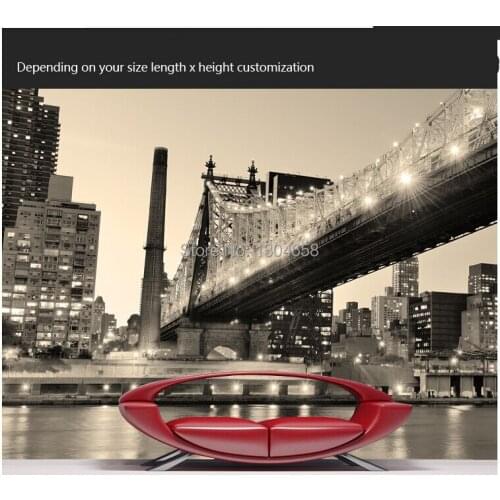 Custom 3D stereoscopic wallpaper, photo wallpaper in New York city at night living room TV wall vinyl wallpaper