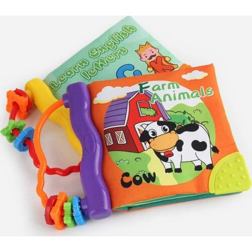 Baby Teether Kids Soft Cloth Book Infant Early Educational Sound Paper Bath Quiet Learning Book Interactive Toys for Children