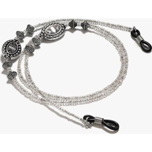Ethnic Style Gray Beaded Glasses Strap Fashion Sunglasses Chain Accessories Spectacle Rope Lanyard