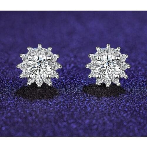Earrings for women piercing jewelry women moissanite stud earring silver 925 jewelry earrings 925 sterling silver luxury earring