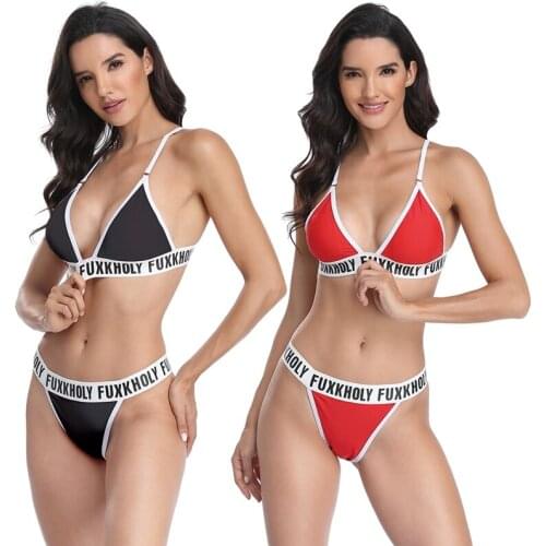 Sport Bikini Set Low Waisted Two Pieces Swimwear Women Beachwear Bather Bathing Swimming Suit Water Sports Wear