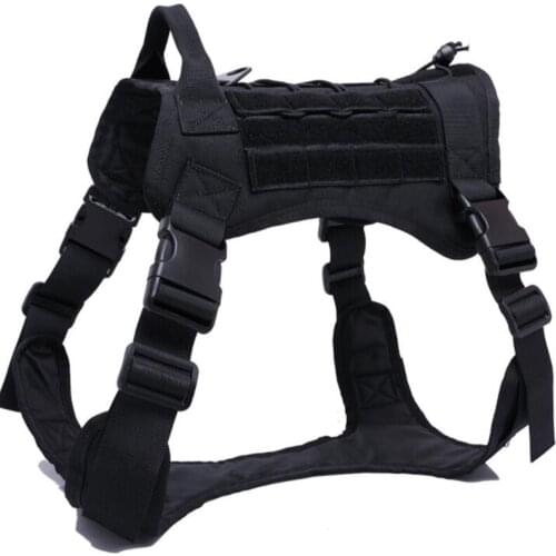Military Police Dog Combat Training Tactical Vest Service Dog Molle Vest Hunting Dog Harness Adjustable Dog Clothes With Handle