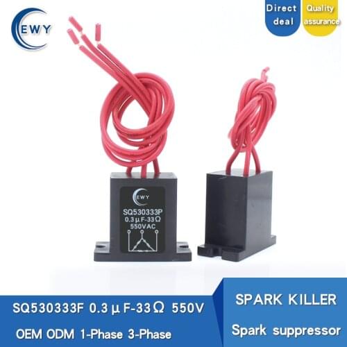 Three-phase electronic arc extinguisher SQ530333P 3-phase spark quencher 0.3uF 33R 550V Spark suppressor RC SUPPRESSOR spot good