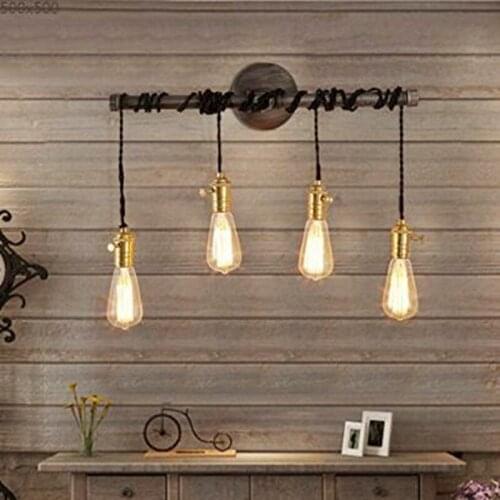 Loft Vintage Wall Lamp Industrial Wall Lamp Creative Copper Lamp Dining Room Living Room Coffee Shop Counter Bedroom Light