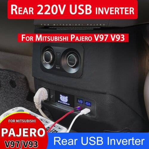 For Mitsubishi Pajero V97 V93 Rear USB Charger 2020 Pajero Rear USB Inverter Socket Modification Armrest Box Rear USB Inverter