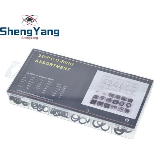 225 pcs Rubber O Ring O-Ring Washer Seals Watertightness Assortment Different Size With Plactic Box Kit Set