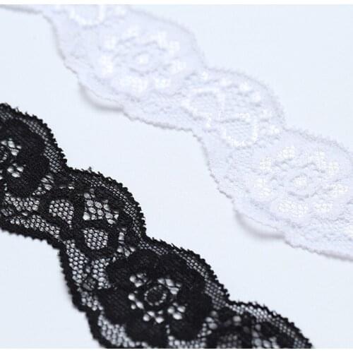 3Yards 3.5cm Flower Shape Elastic Lace Trim Handmade Quilting Wedding Dress Accessories Clothing Panties Bra Macrame Materials