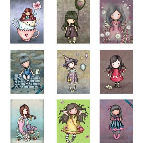 5D DIY Full Round Drill Diamond Painting Cartoon Fairy Girl Mosaic Kit Rhinestone Drawing Picture Home Decoration Art Craft