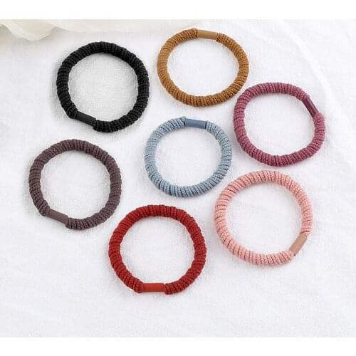 7Pcs/Set Solid Color Headband Basic Simple Elastic Hair Bands for Girls Women Kids Rubber Band Headwear Fashion Hair Accessories