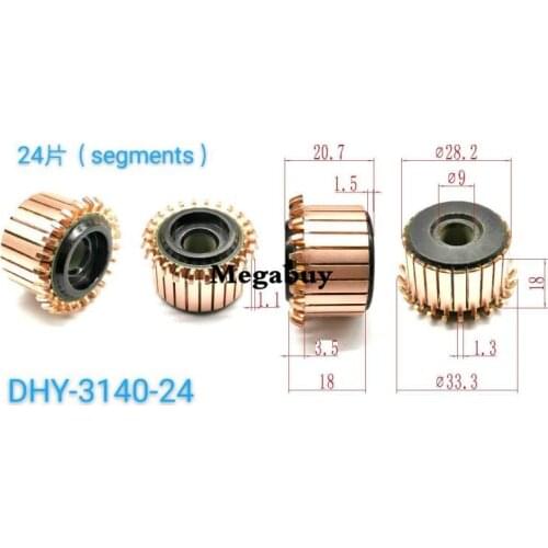 9x28.2x20.7mm 24p Copper Bars Alternator Electric Motor Commutator Copper Commutator Armature Commutator