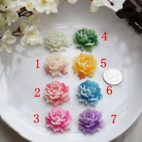 Free shipping 32mm 7 color optional Resin Flower Cabochon Flat back Jewelry Accessorie by 8PCS/LOT 009005072