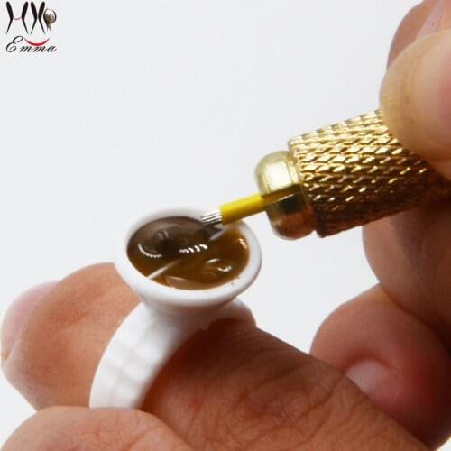 Free Shipping Had Separator In The Middle Of Permanent Makeup Ring Ink Holders 50Pcs Wholesale Drop