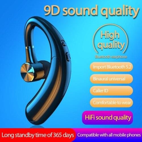 Wireless Headset 5.0 Ear Hook Earphone Sport Business Single Ear Handsfree Headphones With Microphone For Smart Phones Dropship