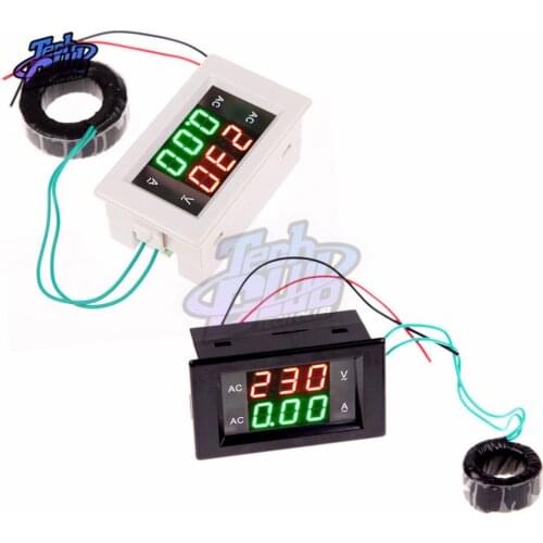 AC 100A 80V-300V Digital Voltmeter Ammeter LCD Panel Red Green Power Supply Voltage Current Meter Volt Tester Detector