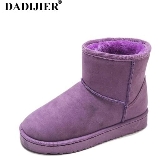 DADIJIER Snow Boots Man 2018 Casual Classic Students Light Board Foundation Purple Warm Thick Cotton Boots wyq253