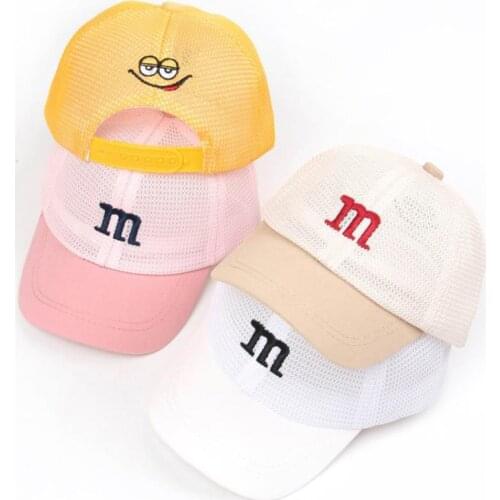 Doitbest Full mesh Child Baseball Cap cute M Letter summer Hip Hop Breathable kids Hats Boy Girls hat Caps snapback gorras