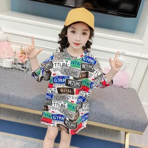 Baby Girls T Shirts Childrens Clothing 2019 New Letter Printing Clothes Kids Spring Long Sleeve Tops O Neck Sweatshirt 2-8Years