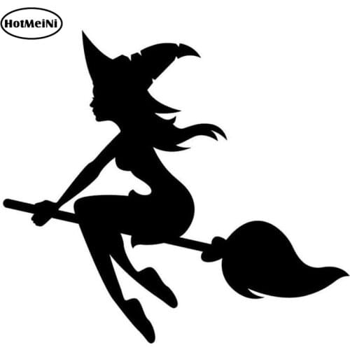 HotMeiNi 14*12.7CM Sexy WITCH Decals Motorcycle Waterproof cartoon JDM Window car body car Stickers Black/Silver etc 13