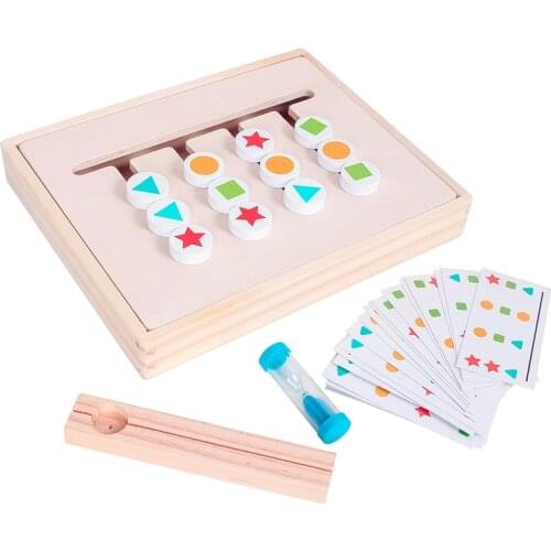 Montessori Toy Colors and Fruits Double Sided Matching Game Logical Reasoning Training Kids Educational Toys Children Wooden Toy