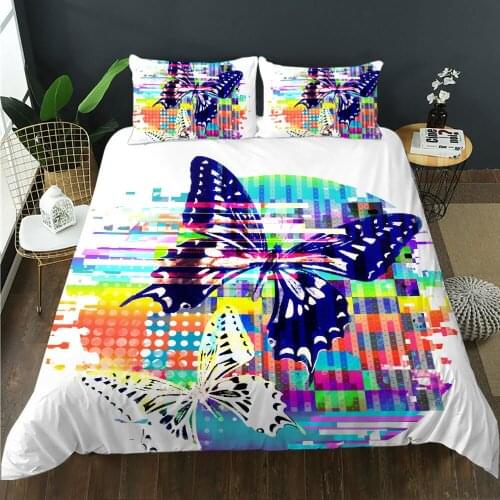 Radio butterfly patterns Bedding Set luxury Twin Full King Single Double Size Duvet Cover Pillow Cases bedroom for home
