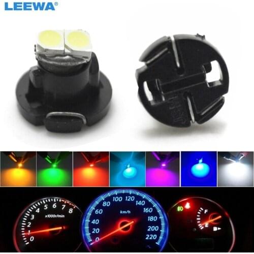 LEEWA 5PCS T4.2 2SMD 1210/3528 Car LED Dashboard Meter Panel Light Bulb White/Red/Blue/Green/Yellow/pink/ice blue #CA4771