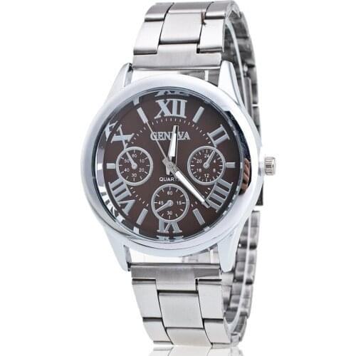 Fashion Women Watch Roman Numerals Female Clock Stainless Steel Classic Round Dial Gold Quartz Wrist Watches