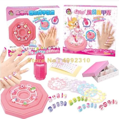 Nail Sticker Icure Nail Painting Set Magic Colorful Beauty Baby Girl Pretend Play House Toy