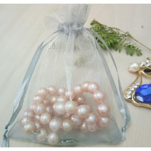 Wholesale Gray Drawable Organza bag Drawstring pouch Wedding birthday Christmas party gift jewelry packaging display bags 2018