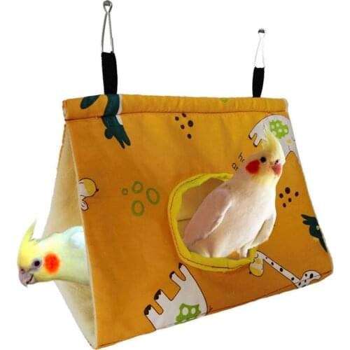 Pet Bird Nest Hammock Peony Parrot Small Hammock Bird Nest Winter Warm Triangle Bird Hanging Tent Hanging Bed House