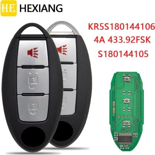 HE Xiang Remote Control Car Key For Nissan X-Trail Rogue 2014 2015 2016 433.92MHz 4A Chip KR5S180144106 Replacement Smart Card