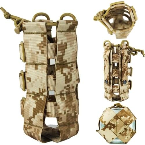 Adjustable Water Bottle Pouch Portable Water Bottle Cover Bag Tactical Camouflage Outdoor Military Hiking Belt Holder Kettle Bag