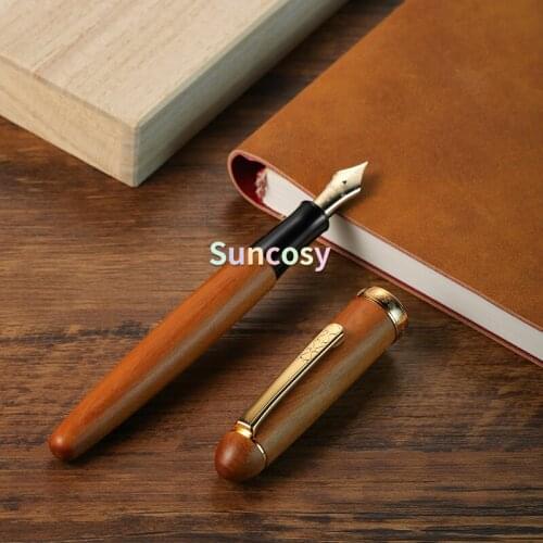 PLATINUM PTB-50000YN Fountain Pen, Fir Wood Pen 14K Gold Nib, Large-capacity Ink Pen Stationery Luxury Pen Gift