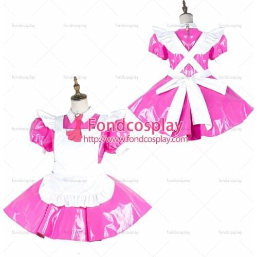 Sissy maid pvc dress lockable Uniform cosplay costume Tailor-made[G2138]