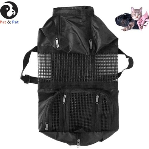 Pet Supply Cat Grooming Bag — Durable and Versatile Bags Designed to Keep Cats Safely Contained During Grooming Bathing Black