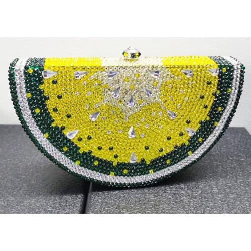 Luxury Crystal bag Watermelon Pattern Evening Bag Diamond Luxury Crystal Clutch Bag Lovely Fruit Ladies Party Purse Handbags 321