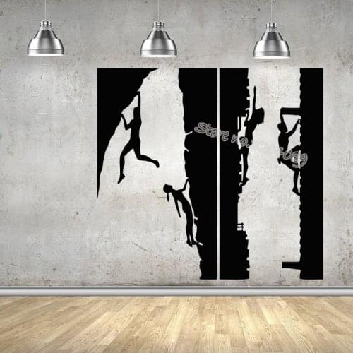 Rock Climbing Vinyl Wall Sticker Extreme Adrenaline Mountain Rope Sport Hobby home Design living room Pattern Art Mural EB321