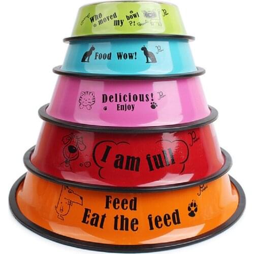 Manufacturers pet products color stainless steel dog bowl pet tableware dog single bowl pet food Basin
