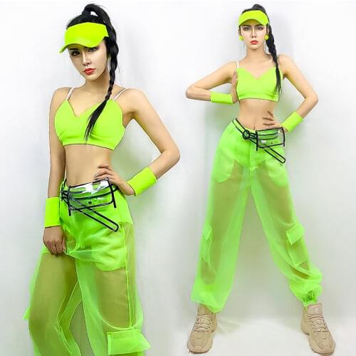 Bar Women Gogo Dance Costumes Nightclub Female DJ Costume Red Outfit Jazz Dance Costumes Street Dancewear Rave Clothes DQS5164