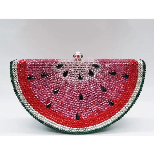 Special top design Bridal wedding party purses women evening party diamonds fruit watermelon slice clutches crystal purses